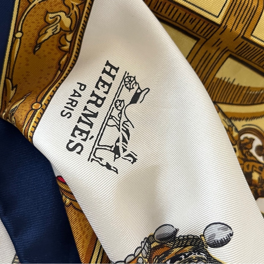 HERMES PARIS GRAND UNIFORM SILK SCARF EXCELLENT